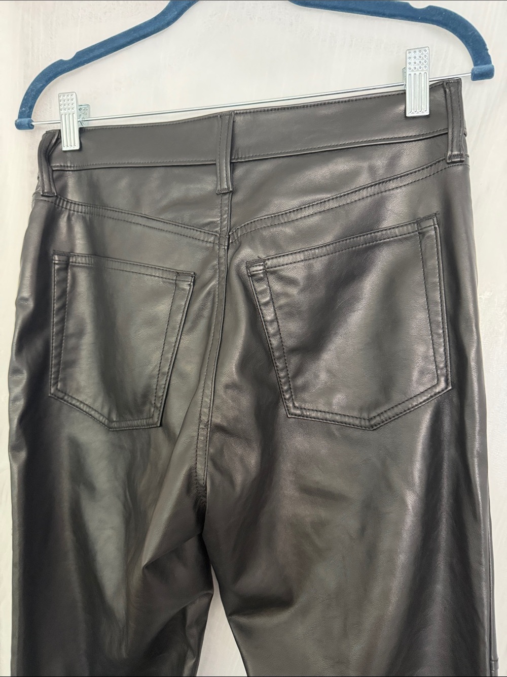 GAP Vegan Leather Cheeky Straight Pants Black High Rise NWT Size 27 / 4R - Picture 5 of 10